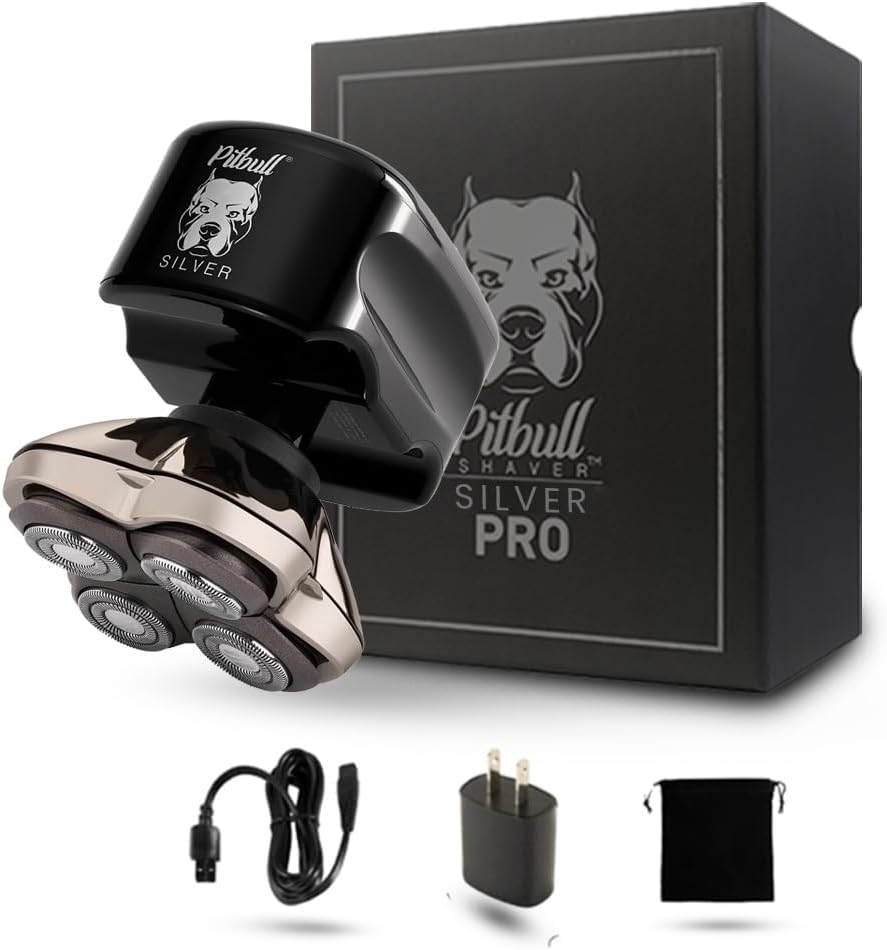 Skull Shaver Pitbull Silver PRO SX5 - Premium Head & Face Shaver for Smooth Shaving
