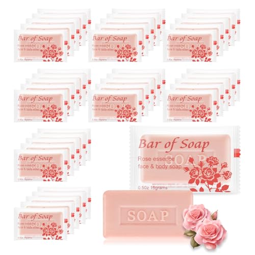 Rose Mini Soap Bars - 1 Ounce (Pack of 60) for Travel & Hotels
