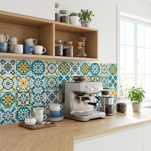 30 Pcs Floral Peel and Stick Tile Stickers - Waterproof Decor