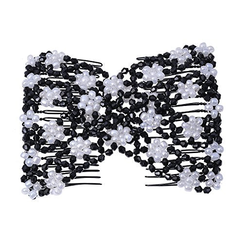 LOVEF 6 Pcs Magic Beaded Double Hair Combs - Assorted Colors