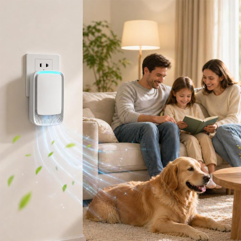 Negative Ion Air Purifier - No Filter Needed for Home, Office & Bedroom | White