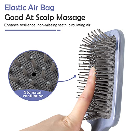 Marble Paddle Hair Brush with Air Cushion for Detangling & Massage