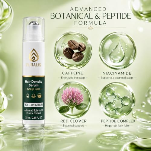 Puralis Thinning Hair Serum with Peptides & Caffeine for Hair Growth - Scalp Roll-On Treatment