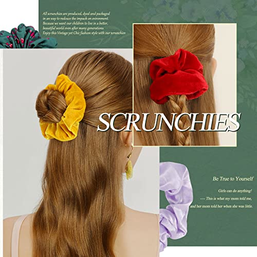 75 Pcs Velvet Hair Scrunchies - Soft Elastic Hair Ties for Women & Girls