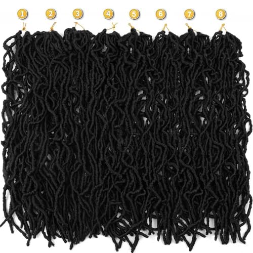 Datuoda 8 Packs 24 Inch Soft Locs Crochet Hair - 1B Faux Locs