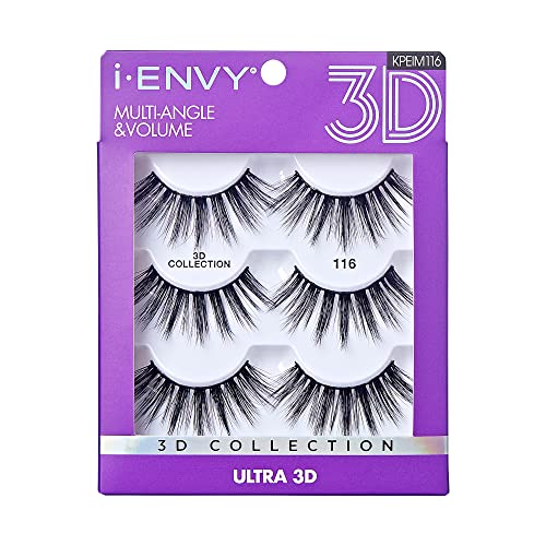 iEnvy False Eyelashes 3 Pairs Fluffy Natural Volume Faux Mink for Eye Makeup