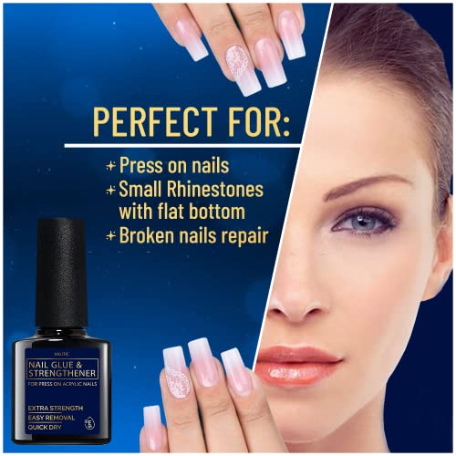 VALITIC Strong Nail Glue with Vitamin E for Acrylic & Press-On Nails (3 Pack)