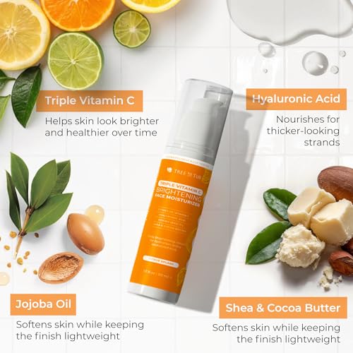 Tree To Tub Citrus Vitamin C Face Cream 1.7oz - Brightening Moisturizer for Women, Day & Night