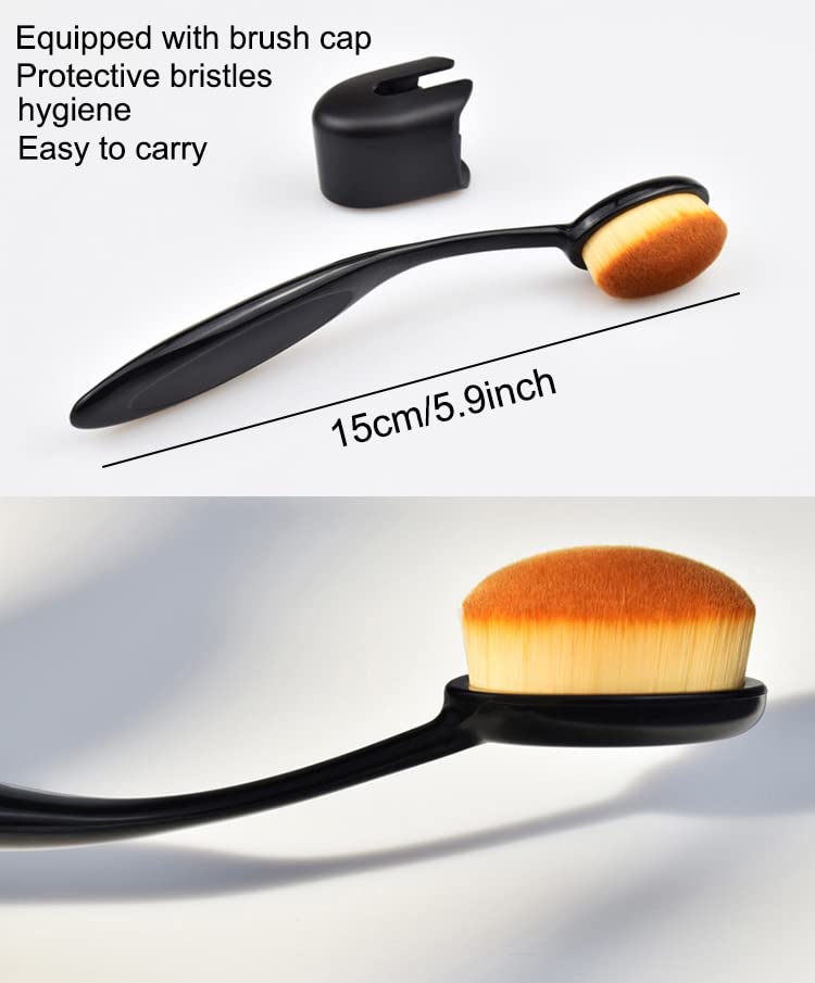 Toothbrush Type Foundation Makeup Brush - Ideal for Liquid & Cream Blending | Black