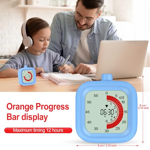 VLEJEARI Digital Visual Timer for Kids - 12 Hour Countdown & Countup (Pink)