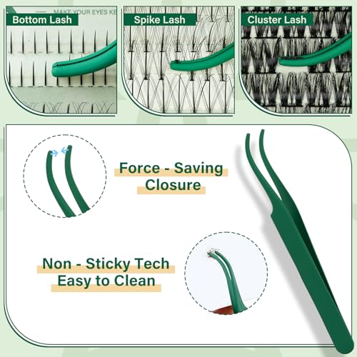 KEYYOU Lash Extension Kit with Bottom Lashes & Clusters - DIY Eyelash Extensions