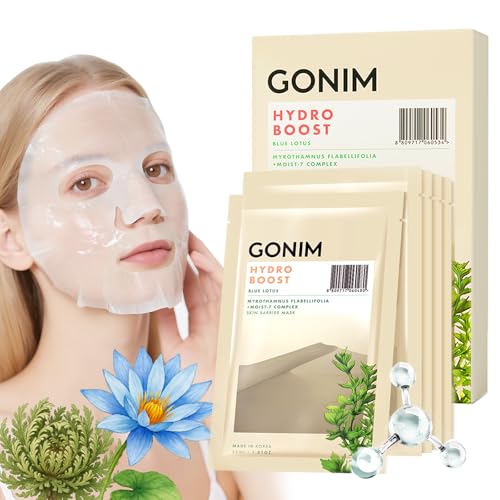 GONIM Hydrating Korean Face Mask Sheet with Hyaluronic Acid - Pack of 5