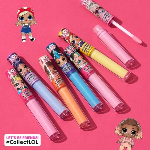 L.O.L. Surprise! Lip Gloss Set - 14 Fruit Flavored Non-Toxic Lip Glosses, 2 Pack of 1 Ounce Each, Kids Party Favors