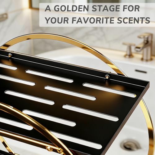 Black Gold 2 Tier Bathroom Organizer - Perfume & Makeup Storage