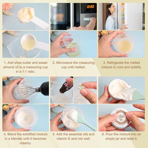 Jcoos DIY Hand Cream Making Kit - Brown, Shea Butter & Almond Oil