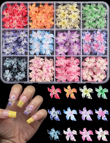 180 Pcs 3D Flower Nail Charms Set - Eco-Friendly Resin for Nail Art
