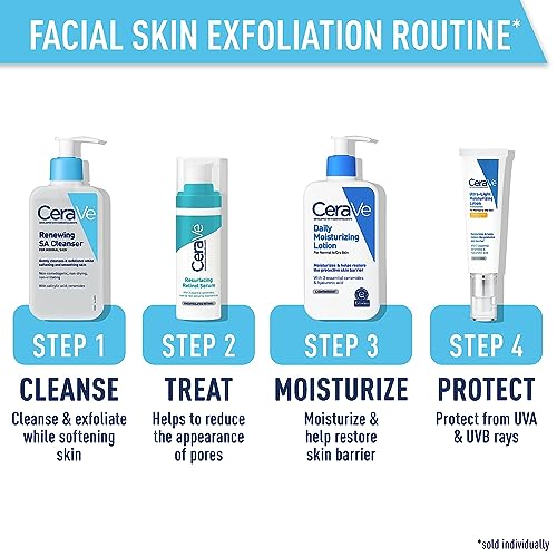 CeraVe Renewing Salicylic Acid Cleanser, Formulated With Hyaluronic Acid, Niacinamide, & Ceramides, Gentle BHA Exfoliating Face Wash Smoothes & Softens Skin, Non Comedogenic & Fragrance Free, 16 Ounce