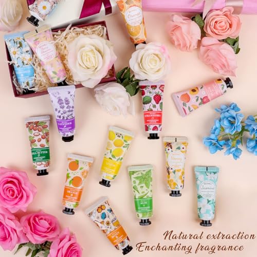 24 Pack Mini Hand Cream Gift Set - Moisturizing Lotion for Dry Hands