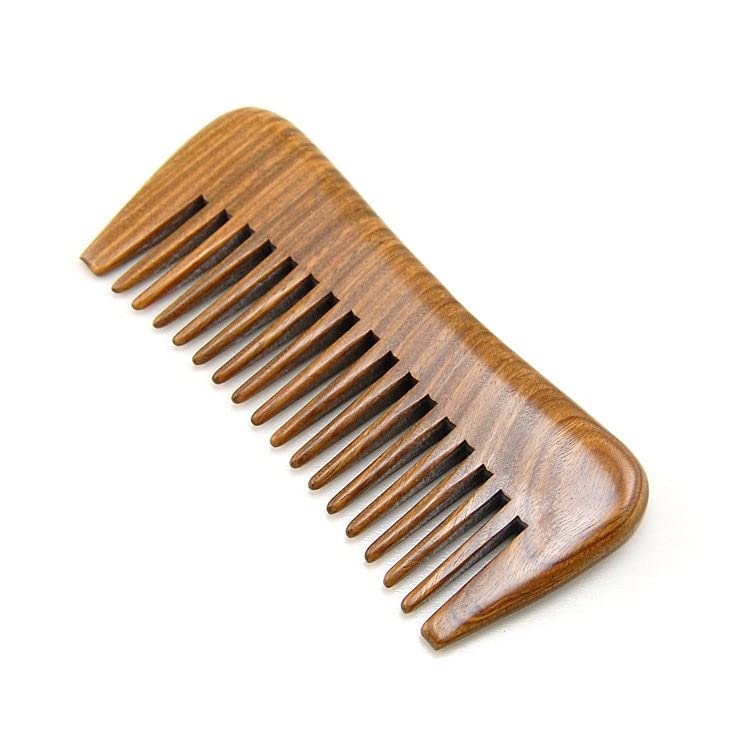 Liasun Mini Green Sandalwood Comb STY3 - Handcrafted, Pure Natural, Static-Free Pocket Hairbrush