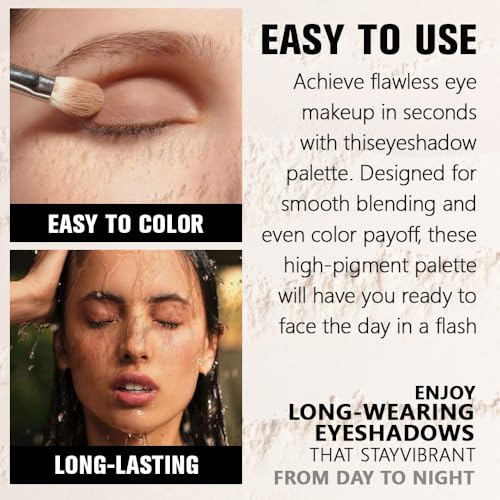 Dusty Pink Champagne Shimmer Eye Shadow Palette Makeup, Monochrome