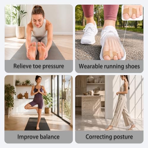 NUGRXIS L Breathable Gel Bunion Corrector Toe Separators 2 Pack for Adults