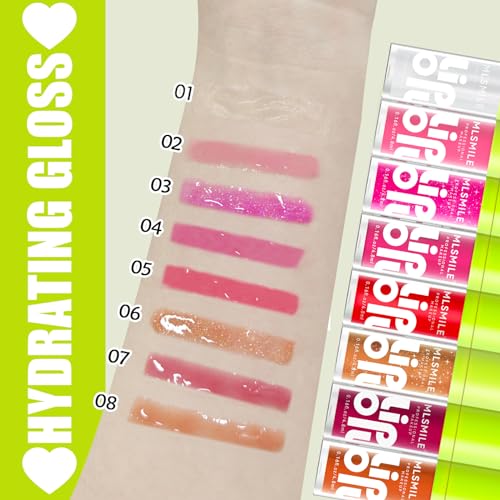 BEFIVECOK Lip Glow Oil Set A - 4 Colors Hydrating Lip Oils with Large Brush Head