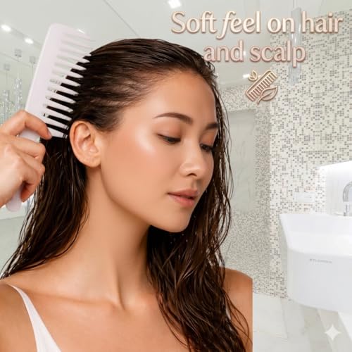 RAKLOS Wide Tooth Detangling Comb for Curly & Wet Hair - Pink