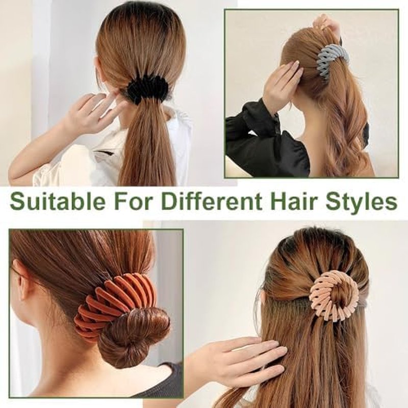 Magic Hair Clips for Women | Expandable Bun Makers for Thick or Thin Hair - Stylish Plastic Barrettes & Scrunchies