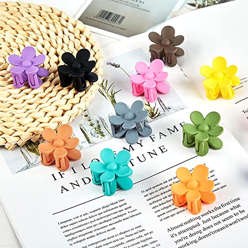 12 Pack Colorful Flower Hair Claw Clips for Girls & Women