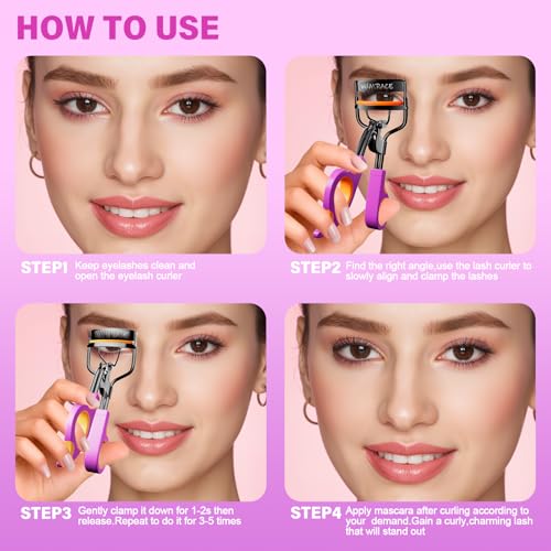 Eyelash Curler with 6 Replacement Pads - Premium Quality & Ergonomic Design