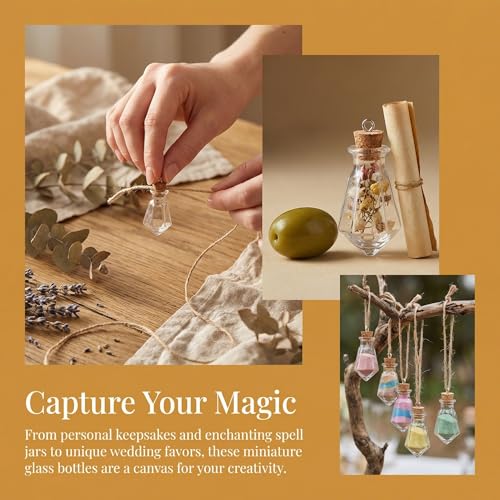 BESPORTBLE Mini Glass Bottles with Cork for DIY Jewelry - 10PCS
