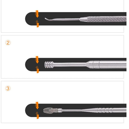 Healeved 7pcs Wax Remover Tool Cleaner Kit Scoop Spoon Earwax Removal Tools Storage Box