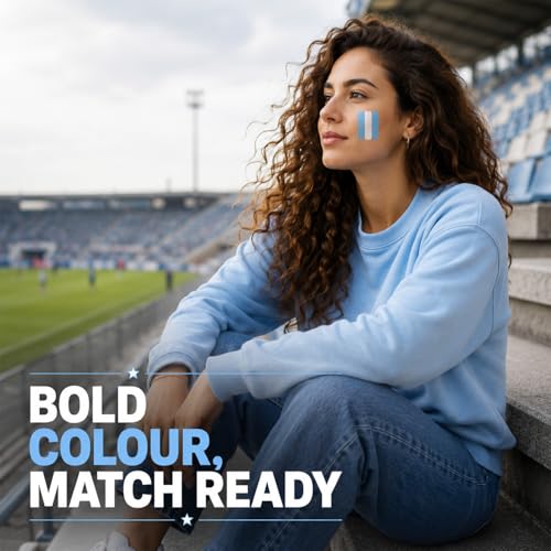 Blendable Blue White Face Paint Stick for Sports & Events