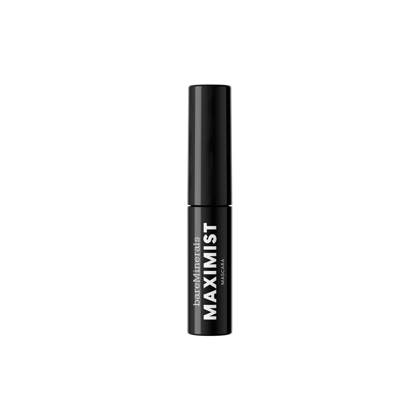 bareMinerals Mini Maximist Phyto-Fiber Volumizing Black Mascara for Visibly Thicker Lashes, All-Day Wear, Waterproof Mascara Black, Travel Size, Vegan