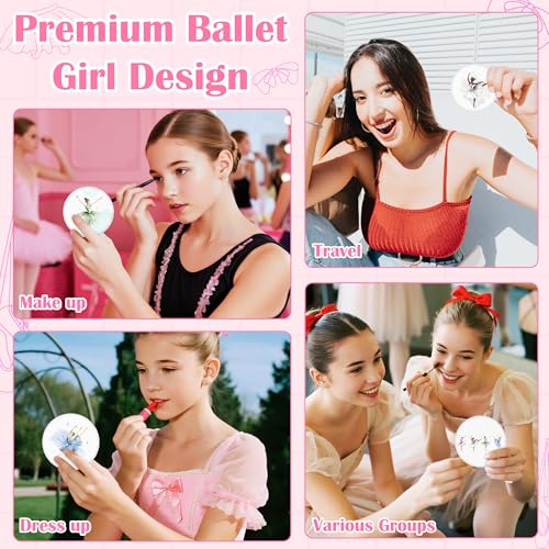 Ballet Compact Mirrors Set 36 Pieces - Graceful Dance Gift for Girls & Enthusiasts