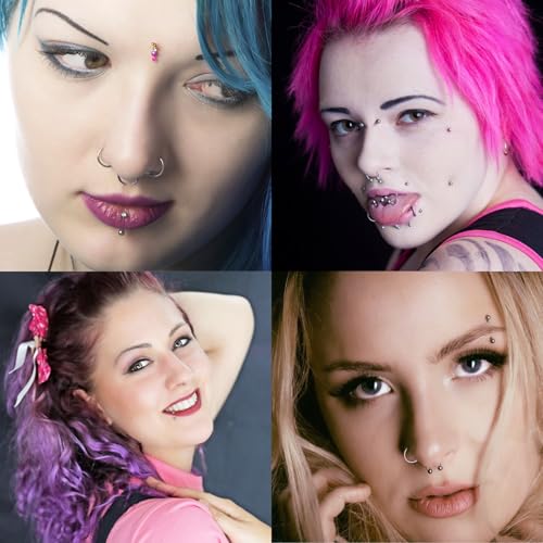 TKKUY 131PCS Professional Body Piercing Kit with 316L Stainless Steel Jewelry