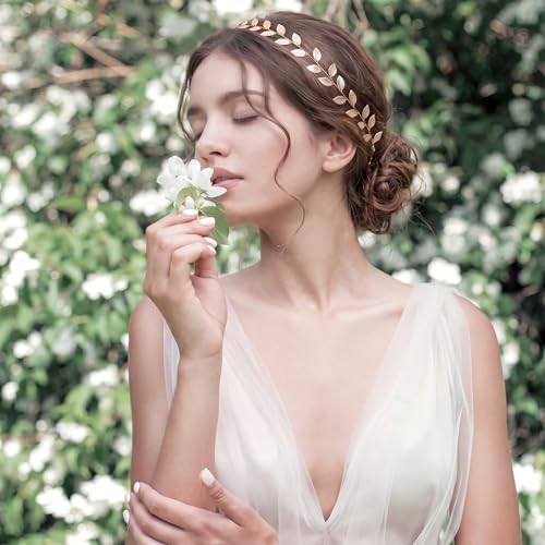 Willbond Gold Leaf Headband Set – 2 Pcs Wedding Hair Vine Headpieces