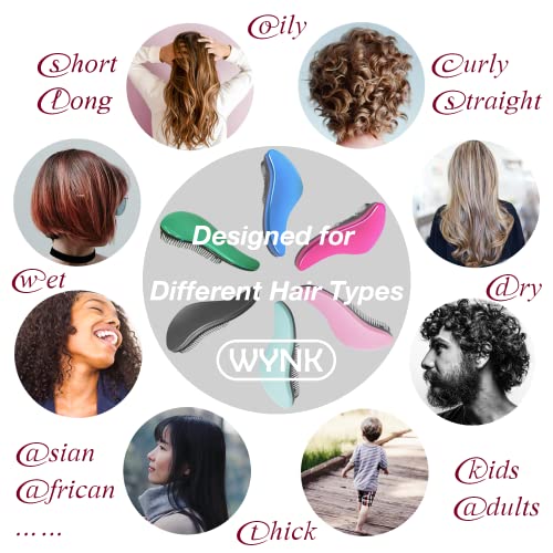 WYNK Detangling Hairbrush 2 Pack for Adults & Kids - Iridescent