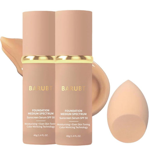 Color Changing Foundation with SPF 50 - 4 in 1 Moisturizing Makeup for Medium-Full Coverage | Lightweight Liquid, Natural Finish
