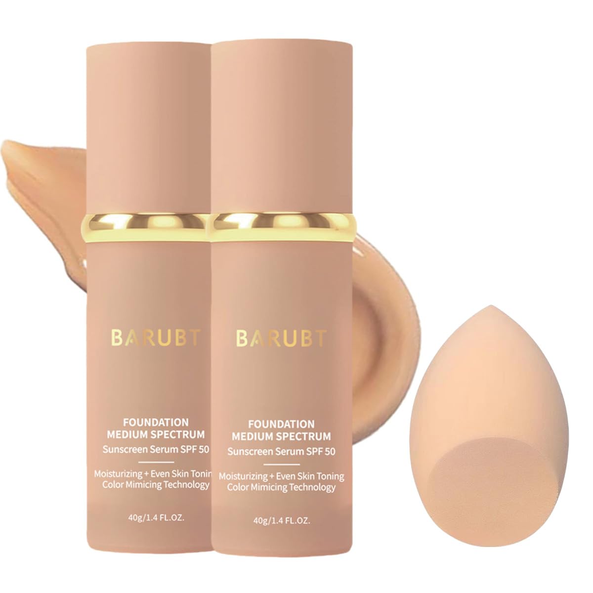 Color Changing Foundation Liquid with SPF 50 - Full Coverage Makeup Cream, Waterproof & Nourishing | 1.41 FL.OZ