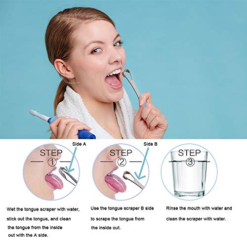 Stainless Steel Tongue Scraper for Fresh Breath - Travel Case Included