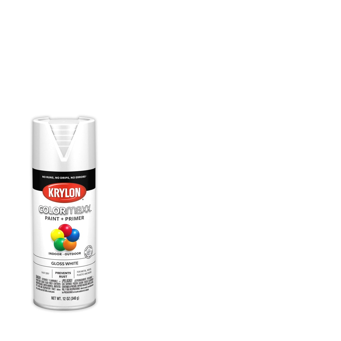 Krylon ColorMaxx 12 Oz. Gloss Spray Paint, White - 1 Each