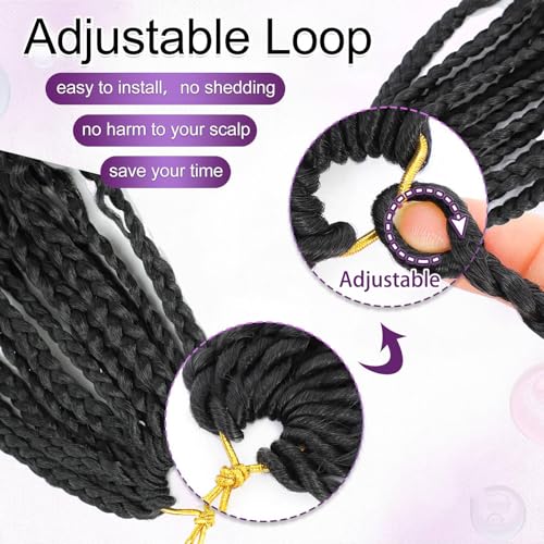 BEFUNNY 12 Inch Goddess Box Braids Crochet Hair - 8 Pack Boho Braids