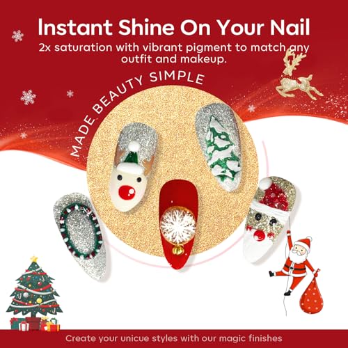 Modelones Glitter Gel Nail Polish Set Christmas Gift - 6 Colors, Long-Lasting