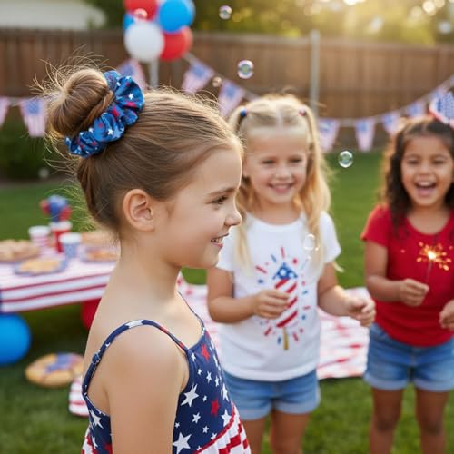 3-Pack Patriotic 4th of July Hair Scrunchies - American Star Design