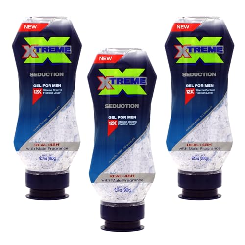 Xtreme Gel Seduction Hair Gel for Men, 3-Pack, 9.17 Oz Each