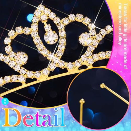 Kilshye Gold Rhinestone Princess Tiara Headband for Girls - Pack of 1