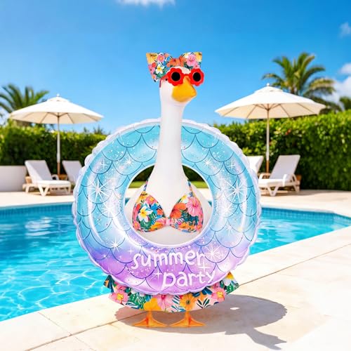 Summer Porch Goose Outfit Set with Hawaiian Bikini & Accessories