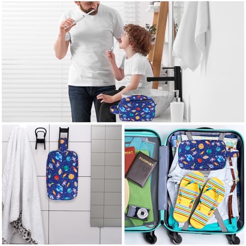 Space Kids Toiletry Bag for Boys, Travel Little Young Boys Waterproof