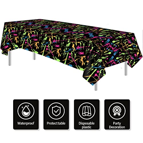 Neon Glow Tablecloths for Parties - 4 Pack, 54x108in
